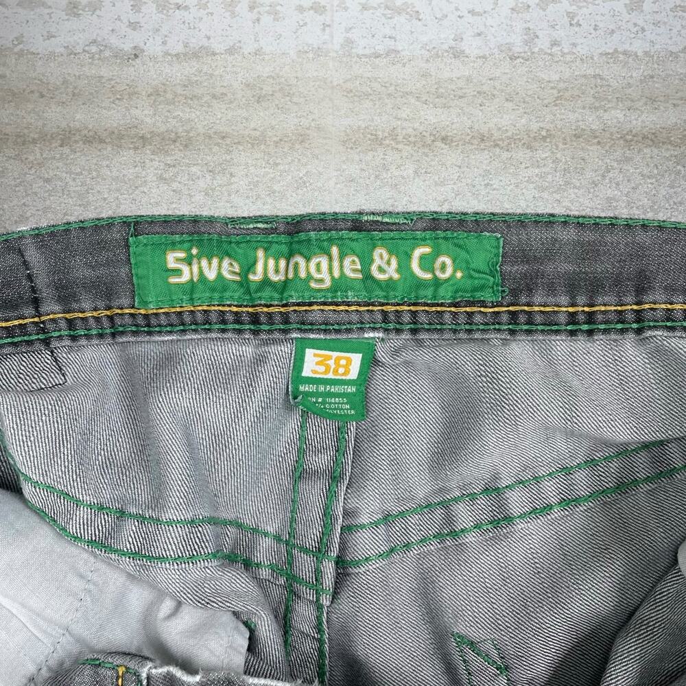 Vintage Y2K Skater Wide Leg Jeans 38x30 Baggy Smoke Grey Wash 5ive Jungle Rap - Picture 4 of 7